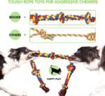 SHARLOVY Large Tough Chew Toys for Aggressive Chewers, 9 Pack Dog Rope Toys - Image 3
