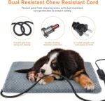 INVENHO Heated Dog Bed, Waterproof Adjustable Temperature Dog Cat Heating Pad with Timer, Indoor Pet Heating Pad for Cats Dogs Electric Pads for Dogs Cats, Pet Heated Pad (M: 28" x 20") - Image 3
