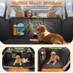 URPOWER Hard Bottom Dog Car Seat Cover for Back Seat, PU Leather Hammock - Image 4