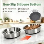 Nonslip Stainless Steel Dog Cat Bowls ，2 Cup Each, Set of 2 - Image 3