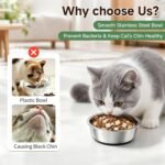 Nonslip Stainless Steel Dog Cat Bowls ，2 Cup Each, Set of 2 - Image 4