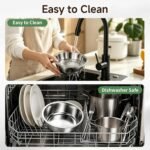 Nonslip Stainless Steel Dog Cat Bowls ，2 Cup Each, Set of 2 - Image 6