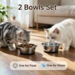 Nonslip Stainless Steel Dog Cat Bowls ，2 Cup Each, Set of 2 - Image 8
