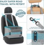 PETSFIT Dog Car Seats for Small Dogs – Patented Safety Buckles – Safety Tether – Foldable Travel Dog Booster Car Seat Reduces Anxiety & Road Trips – Stable Frame, Soft Cushion, Fits Front/Back Seat - Image 4