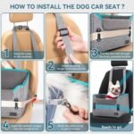 PETSFIT Dog Car Seats for Small Dogs – Patented Safety Buckles – Safety Tether – Foldable Travel Dog Booster Car Seat Reduces Anxiety & Road Trips – Stable Frame, Soft Cushion, Fits Front/Back Seat - Image 6