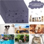 Chumia 8 Pcs Dog Towel for Drying, 55 x 28 Inch, Dog Paw and Bone, Gray - Image 3