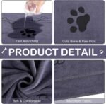 Chumia 8 Pcs Dog Towel for Drying, 55 x 28 Inch, Dog Paw and Bone, Gray - Image 5
