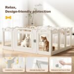 Foldable Clear Acrylic Dog Playpen with Door, 23.6" Acrylic Puppy Playpen, Easy Assemble Indoor Pet Fence with White Frame, Clear Dog Playpen for Puppies & Animal (White, 23.6‘H, 16 Panels + 1 Door) - Image 4