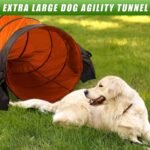 28 in 10 Foot Orange Extra Large Dog Agility Tunnel with Sandbags - Image 4