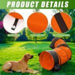 28 in 10 Foot Orange Extra Large Dog Agility Tunnel with Sandbags - Image 5