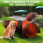 28 in 10 Foot Orange Extra Large Dog Agility Tunnel with Sandbags - Image 7