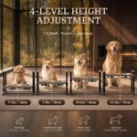 CZPET Elevated Dog Bowls, Angle&Height Adjustable, 2L Stainless Steel Bowls - Image 2
