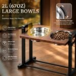 CZPET Elevated Dog Bowls, Angle&Height Adjustable, 2L Stainless Steel Bowls - Image 4