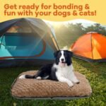 MABOZOO Foldable Travel Dog Bed, Outdoor Camping Dog Bag Bed Pet Pad with Carry Handles, Waterproof Pet Mattress Mat for Small, Medium, and Large Dogs Cats (Gray, 44x32x5 in) - Image 3