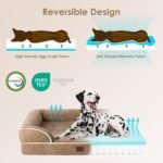 EHEYCIGA Orthopedic Dog Beds for Extra Large Dogs, Waterproof Memory Foam XL Dog Bed with Sides, Non-Slip Bottom and Egg-Crate Foam Big Pet Couch Bed with Washable Removable Cover, Camel - Image 4