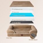 EHEYCIGA Orthopedic Dog Beds for Extra Large Dogs, Waterproof Memory Foam XL Dog Bed with Sides, Non-Slip Bottom and Egg-Crate Foam Big Pet Couch Bed with Washable Removable Cover, Camel - Image 5