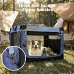 Gardner Pet Soft Collapsible Dog Crate - 30 Inch Portable Travel Dog Crate for Small/Medium Dogs Indoor & Outdoor, 3-Door Pet Crate with Durable Mesh Windows & Storage Bag, Blue - Image 3
