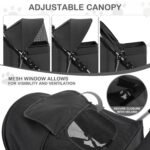 MoNiBloom Pet Stroller for Small/Medium Dogs and Cats up to 33 lbs, Black - Image 3