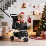 MoNiBloom Pet Stroller for Small/Medium Dogs and Cats up to 33 lbs, Black - Image 6
