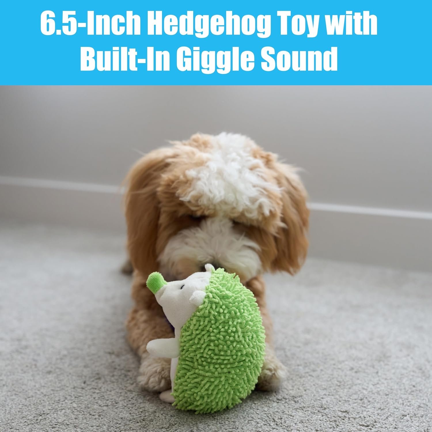 SPOT Gigglers Hedgehog Dog Toy with Giggle Sound | Textured, Plush Shake and Wiggle Hedgehog Giggle Toy for Small and Medium Dog Breeds, Assorted Colors - Image 3