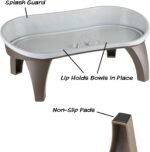Elevated Pet Feeding Tray - 21″ x 11″ x 8.5″ Raised Dog Bowl Stand with Splash Guard and Non-Skid Feet - Comfortable Mealtime for Dogs and Cats by PETMAKER (Brown/Gray) - Image 3