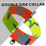 Reflective Dog Collar-Double Sided Star Reflective Pattern with High Visibility for Pets Safety, Attached Hanging Loop Pet Collars for Walking Hunting Training (Large, Orange&Green) - Image 4