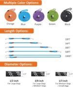 Long Dog Leash for Training 10FT/16FT/20FT/30FT/50FT/100FT, Reflective Tie Out, Heavy Duty Dog Lead for Large, Medium & Small Dogs - Outside Walking, Playing, Camping, Yard - Image 3