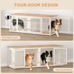 rehomerance 72" Heavy Duty Double Dog Crate Furniture for Large/Medium Dogs - Image 3