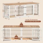 rehomerance 72" Heavy Duty Double Dog Crate Furniture for Large/Medium Dogs - Image 4