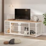 rehomerance 72" Heavy Duty Double Dog Crate Furniture for Large/Medium Dogs - Image 5
