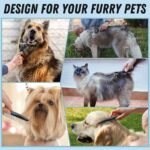 Docrok Pet Grooming Brush and Metal Comb Combo for Dogs & Cats, Gray - Image 6