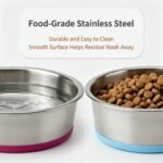 2 Pack Deep Stainless Steel Non-Skid Dog and Food Bowls, Each Holds Up to 4 Cups - Image 3