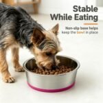 2 Pack Deep Stainless Steel Non-Skid Dog and Food Bowls, Each Holds Up to 4 Cups - Image 5
