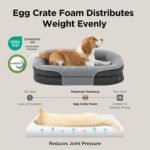 Bedsure 360°Oval Bolster Orthopedic Dog Beds Large Sized Dog,35" Grey - Image 4
