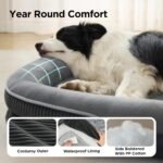 Bedsure 360°Oval Bolster Orthopedic Dog Beds Large Sized Dog,35" Grey - Image 8