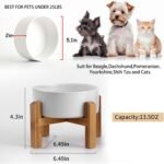 Petygooing White Elevated/Raised Ceramic Dog Bowl for Small Breeds, Dog Food Water Dish with Stand,Pet Feeding Bowl with Anti Slip Rubber for Cats and Small Dogs Puppy 13.5 OZ (5.1In / 1.7 Cups - Image 3