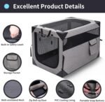Zikopomi 30 Inch Portable Soft Foldable Dog Crate, 30" L x 21" W x 21" H - Image 3