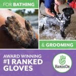 H HANDSON Pet Grooming Gloves - Patented #1 Ranked, Award Winning Shedding, Bathing, & Hair Remover Gloves - Gentle Brush for Cats, Dogs, and Horses (Grey, Large) - Image 4