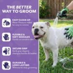 H HANDSON Pet Grooming Gloves - Patented #1 Ranked, Award Winning Shedding, Bathing, & Hair Remover Gloves - Gentle Brush for Cats, Dogs, and Horses (Grey, Large) - Image 5