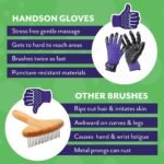 H HANDSON Pet Grooming Gloves - Patented #1 Ranked, Award Winning Shedding, Bathing, & Hair Remover Gloves - Gentle Brush for Cats, Dogs, and Horses (Grey, Large) - Image 6