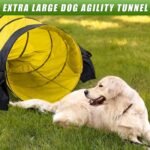 28 in 10 Foot Yellow Extra Large Dog Agility Tunnel with Sandbags - Image 5