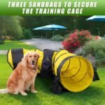 28 in 10 Foot Yellow Extra Large Dog Agility Tunnel with Sandbags - Image 7