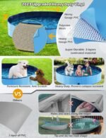 Jasonwell Foldable Dog Pet Bath Pool Collapsible Dog Pet Pool Bathing Tub Kiddie Pool Doggie Wading Pool for Puppy Small Medium Large Dogs Cats and Kids 32" Blue - Image 4