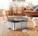 Large Stainless Steel Dog Water Fountain no Spill, 2.1Gal/8L with 8 Filters - Image 8