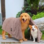 Dogvingpk Extra Large Dog Towels for Drying Dogs 2 Pack - Super Absorbent Soft Quick Dry Microfiber Pet Bath Towel for Large & Medium Dogs, 55 * 36 Inch Grey and Brown - Image 4