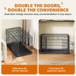 Yaheetech 42inch Double Door Dog Crate w/Divider, Collapsible Metal Kennel - Image 5