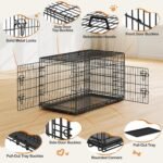 Yaheetech 42inch Double Door Dog Crate w/Divider, Collapsible Metal Kennel - Image 7