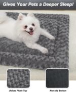 Exsnugy Washable Dog Bed Mat Medium Size Fluffy Pet Crate Pad 36x23 - Image 3