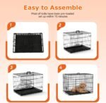 FDW | 24" Foldable Metal Dog Crate | Black | Cage for Small Dogs - Image 5