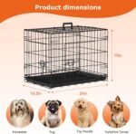 FDW | 24" Foldable Metal Dog Crate | Black | Cage for Small Dogs - Image 7